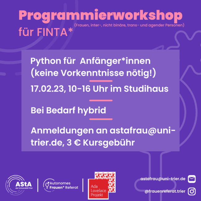 Programmierworkshop für FINTA*